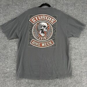 Sturgis Bike Week 2016 t shirt men's XL biker skull graphic grunge faded